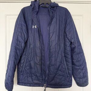 Under Armour Navy Quilted Cold Gear Hooded Jacket